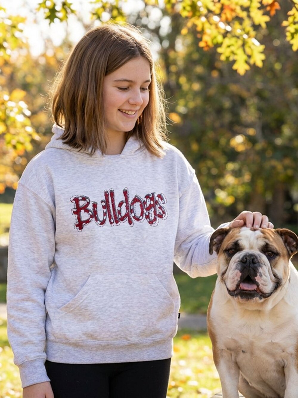 Bulldogs MSU Youth Rugger Hoodie GREY HEATHER  Small Medium Large